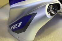ヤマハ　８耐　R1　レース　カスタム　塗装　マットシルバー１　ダークパープリッシュブルーメタリック　カウル塗装　FRP